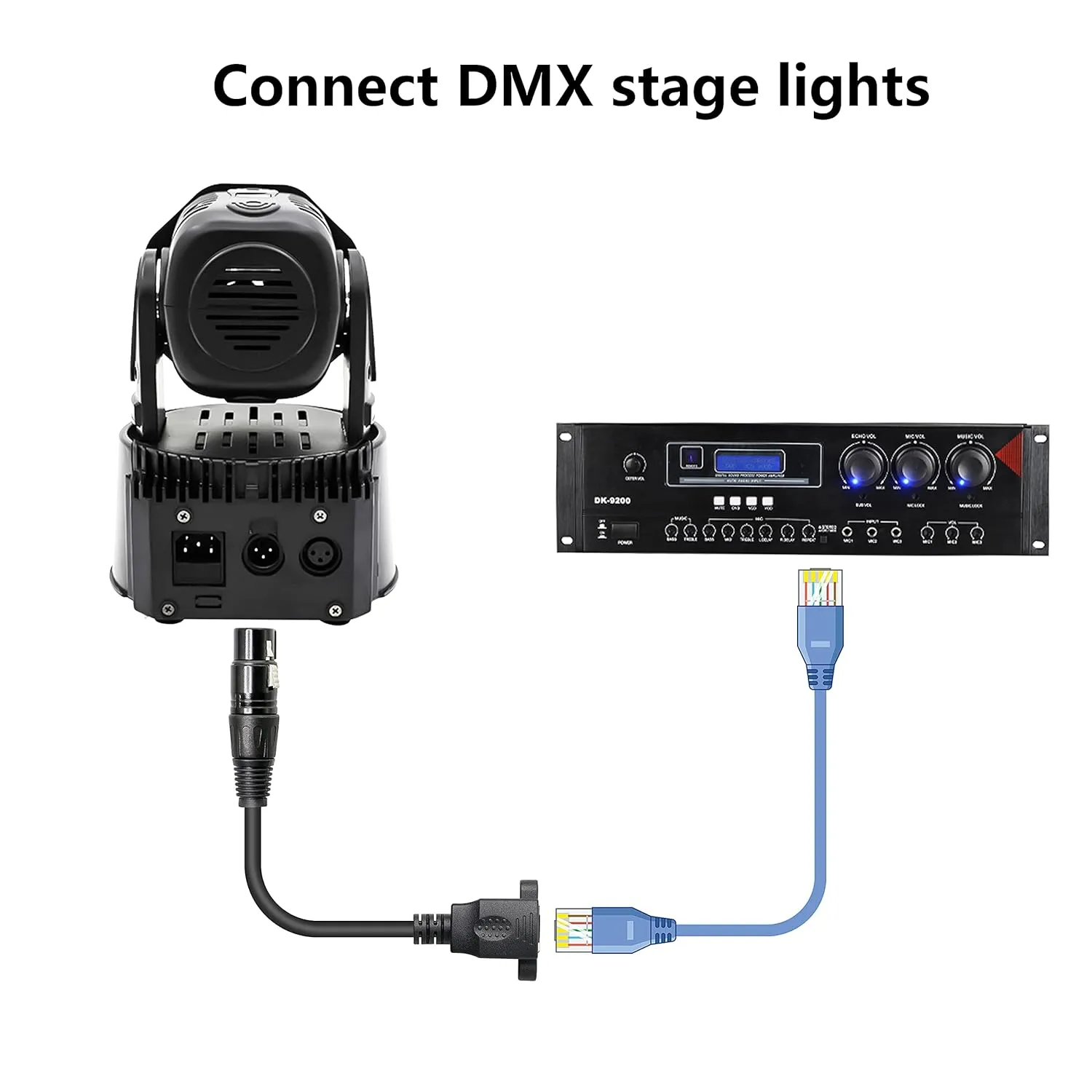 0.3m XLR 3 Pin Female To RJ45 Cable Adapter SE-L45