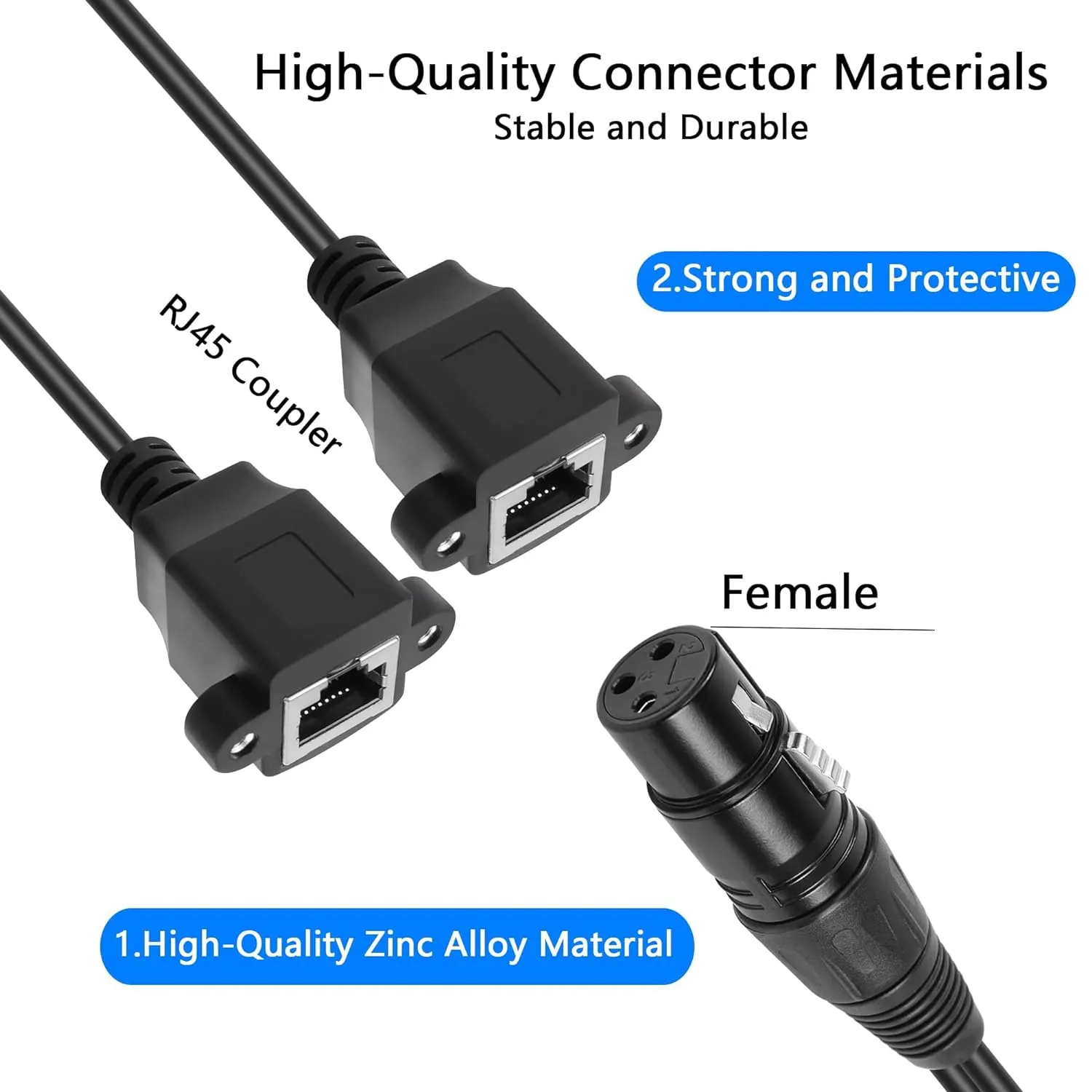 0.3m XLR 3 Pin Female To RJ45 Cable Adapter SE-L45