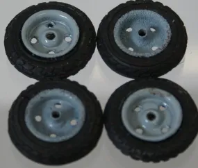 1-3/8" x 1/4" vintage toy wheels   Red or Gray hubs your choice