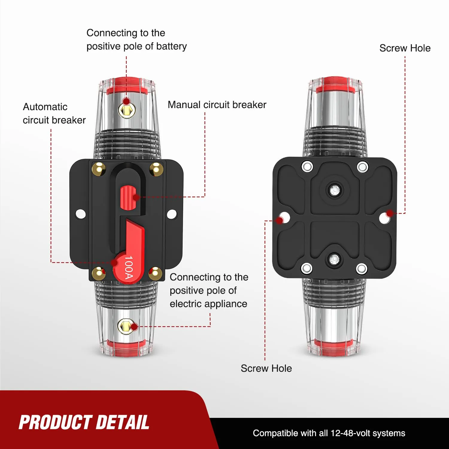 100A Circuit Breaker Reset Fuse Holder