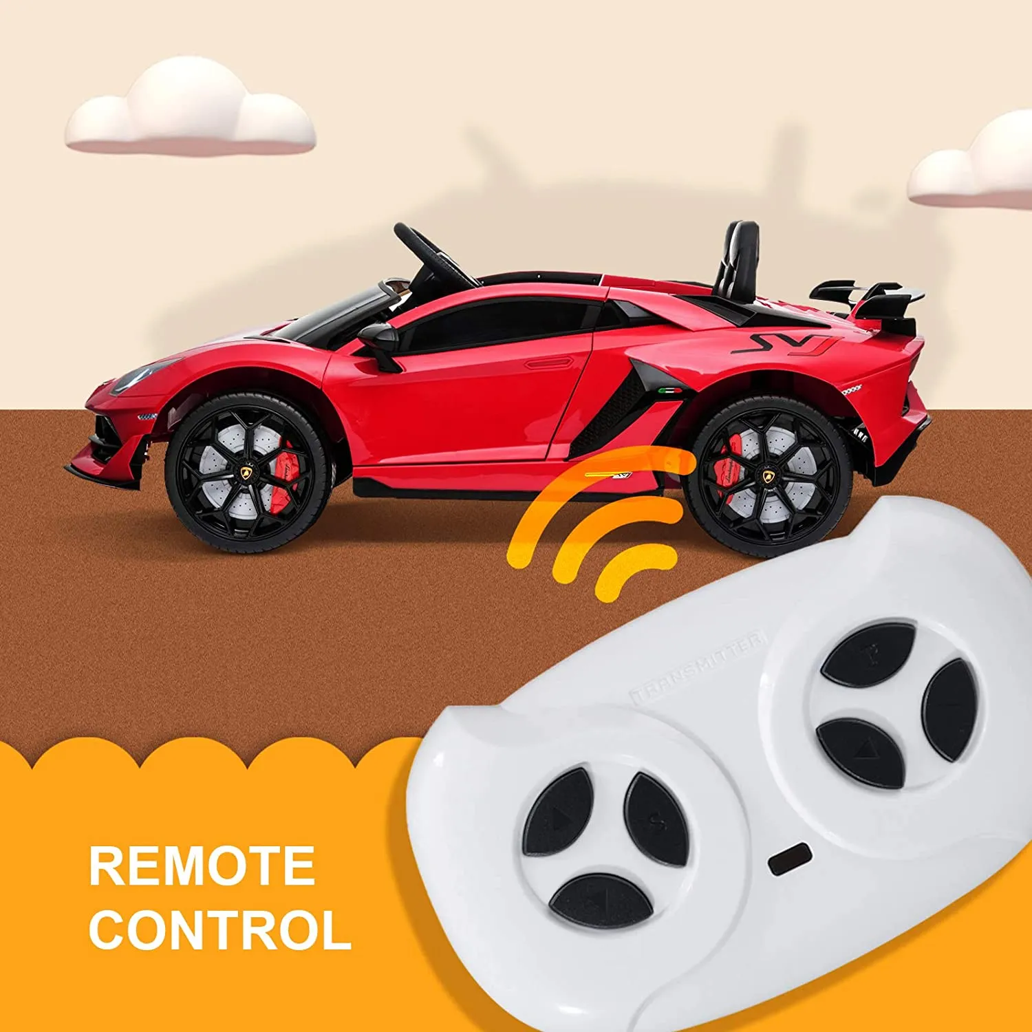 12V Kids Electric Ride On Car Lamborghini Aventador SVJ