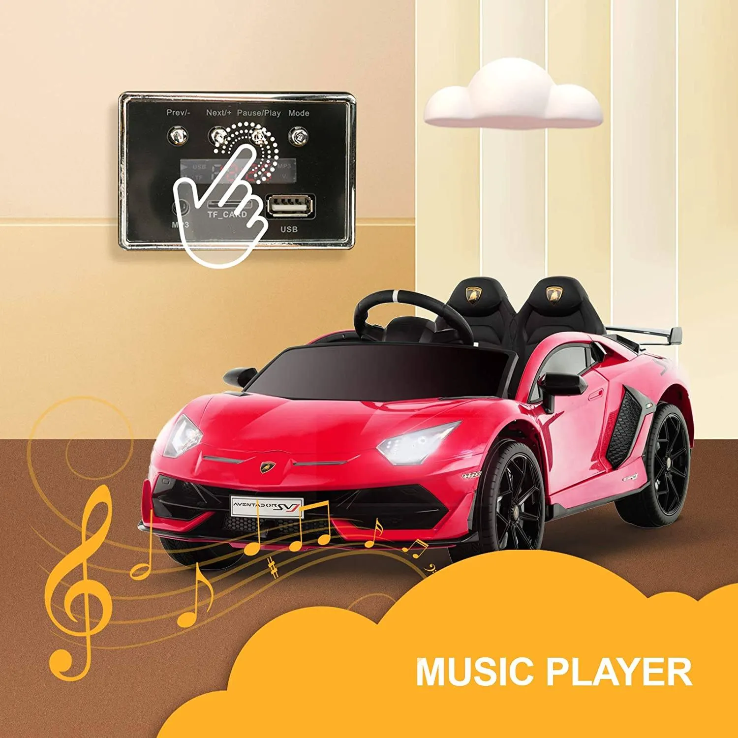 12V Kids Electric Ride On Car Lamborghini Aventador SVJ