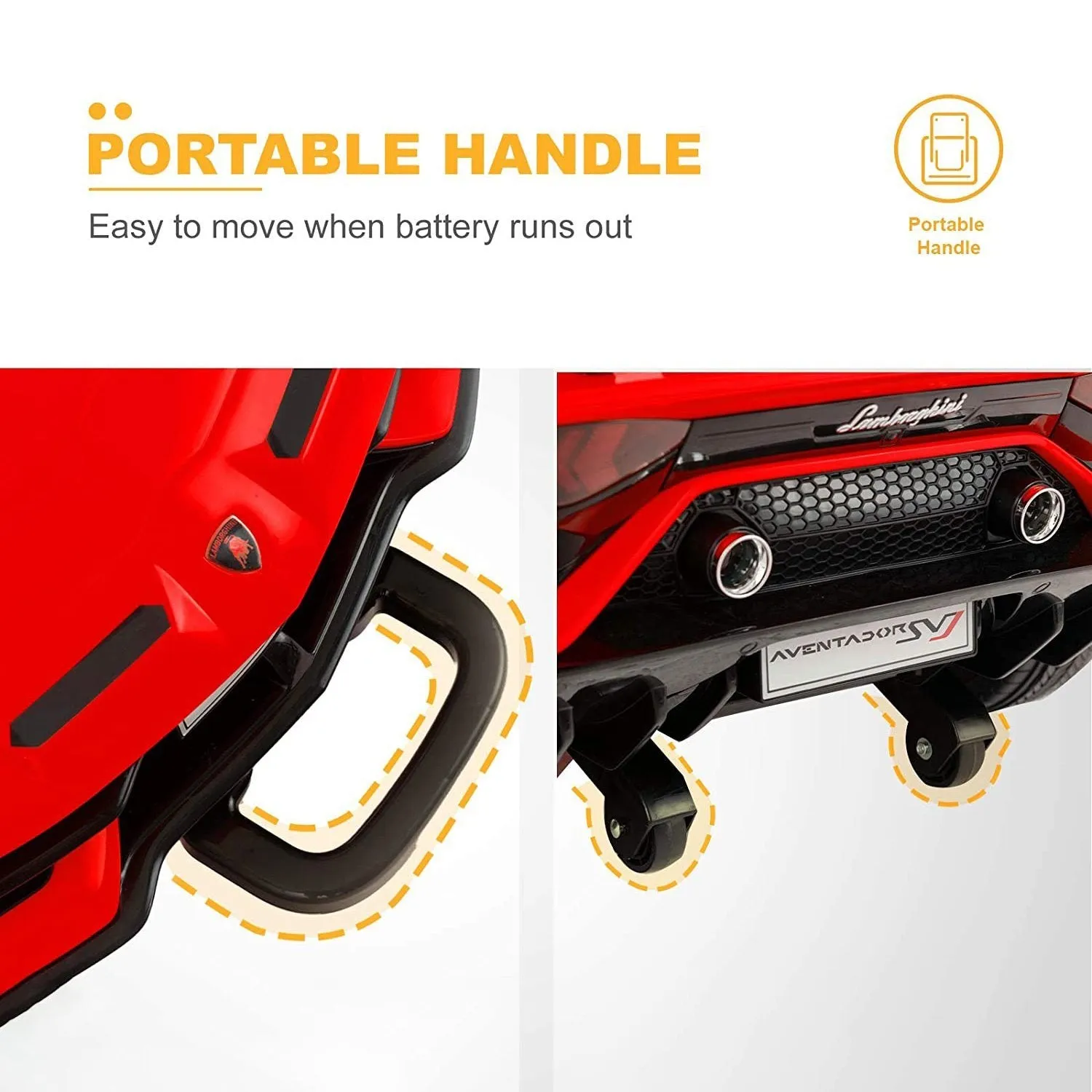 12V Kids Electric Ride On Car Lamborghini Aventador SVJ