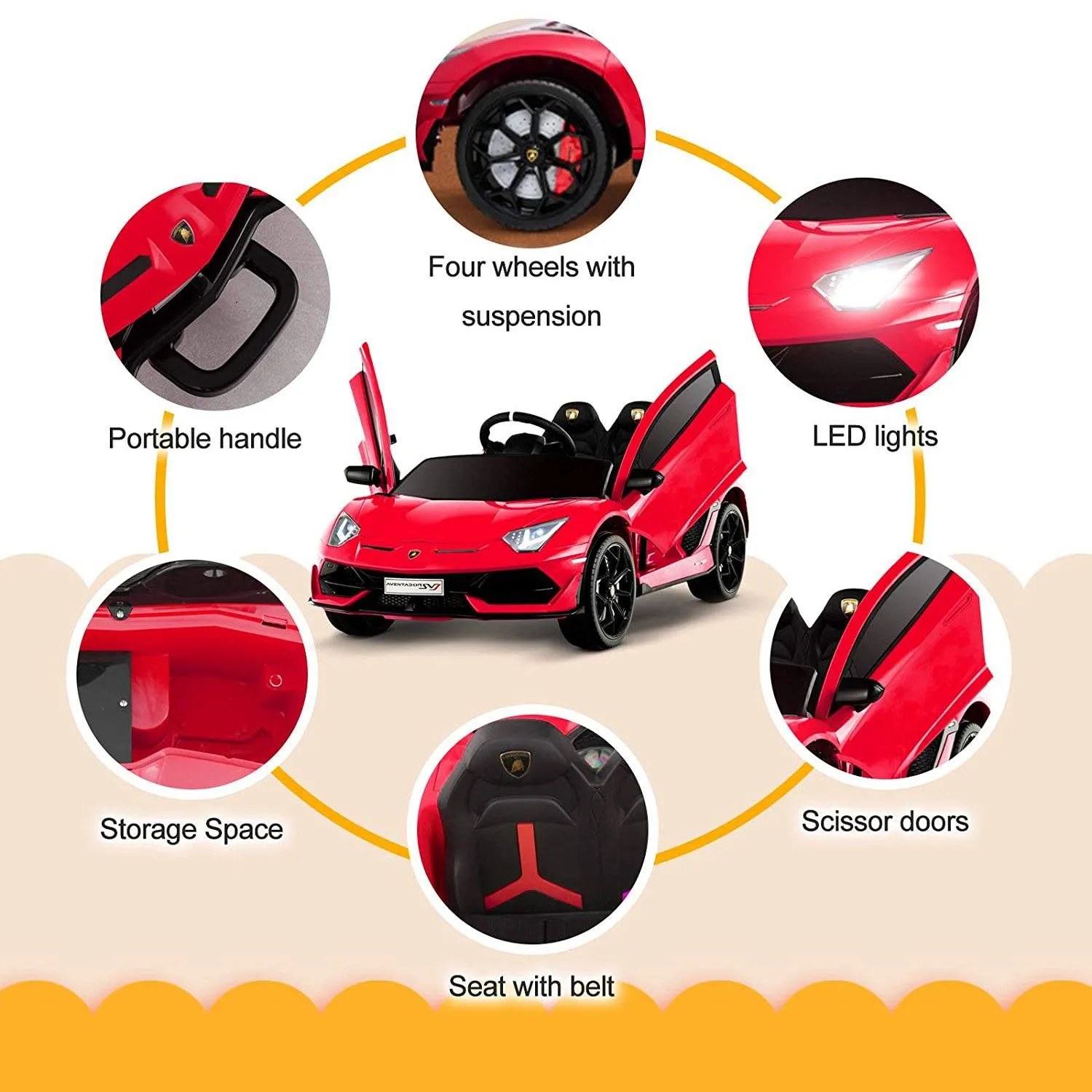 12V Kids Electric Ride On Car Lamborghini Aventador SVJ