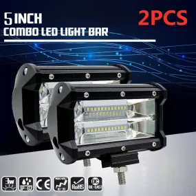 2 Pcs 5 Inch 144W LED Work Light Spotlight Off-road Driving Fog