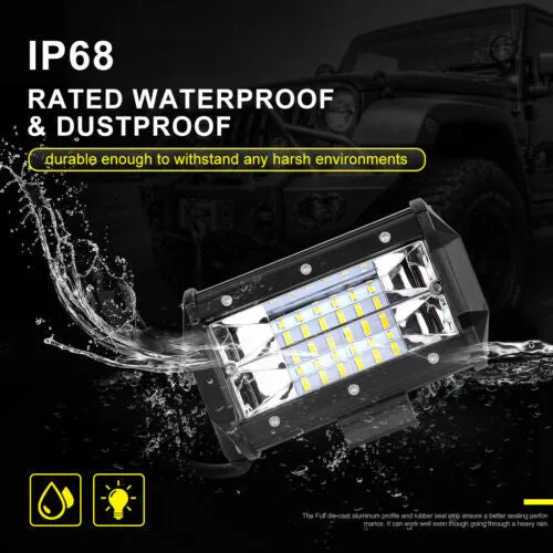 2 Pcs 5 Inch 144W LED Work Light Spotlight Off-road Driving Fog