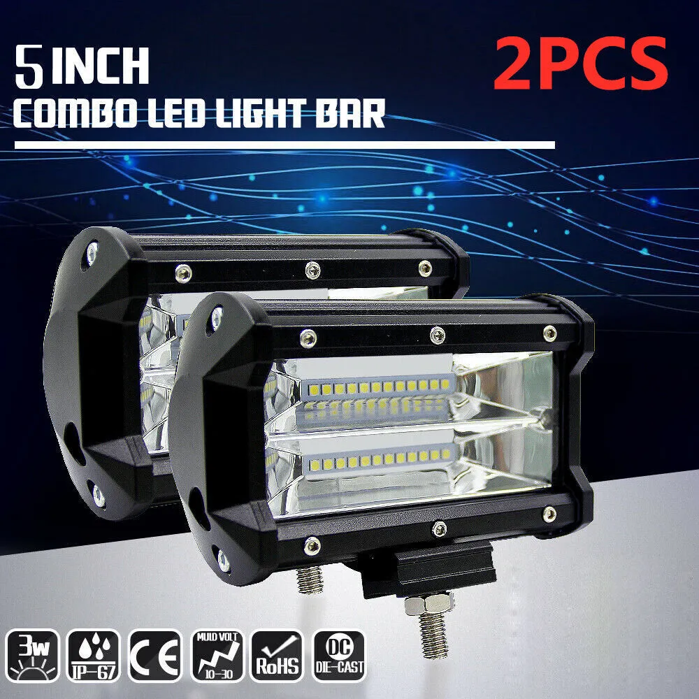 2 Pcs 5 Inch 144W LED Work Light Spotlight Off-road Driving Fog