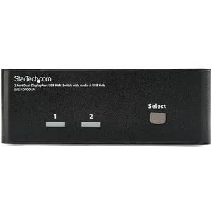 2 PORT DUAL DISPLAYPORT USB KVM SWITCH WITH AUDIO  USB 2.0 HUB