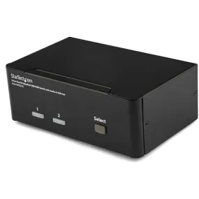 2 PORT DUAL DISPLAYPORT USB KVM SWITCH WITH AUDIO  USB 2.0 HUB
