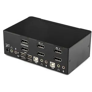 2 PORT DUAL DISPLAYPORT USB KVM SWITCH WITH AUDIO  USB 2.0 HUB