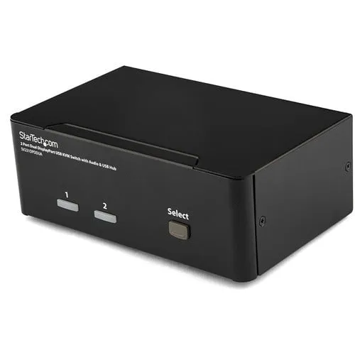 2 PORT DUAL DISPLAYPORT USB KVM SWITCH WITH AUDIO  USB 2.0 HUB