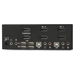 2 PORT DUAL DISPLAYPORT USB KVM SWITCH WITH AUDIO  USB 2.0 HUB