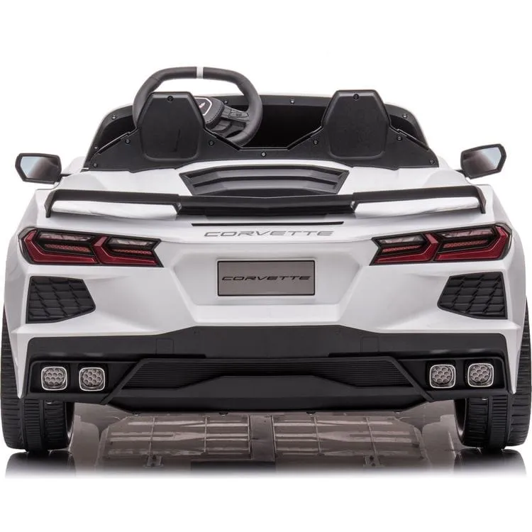 24V Corvette C8 2-Seater Ride On Car - White