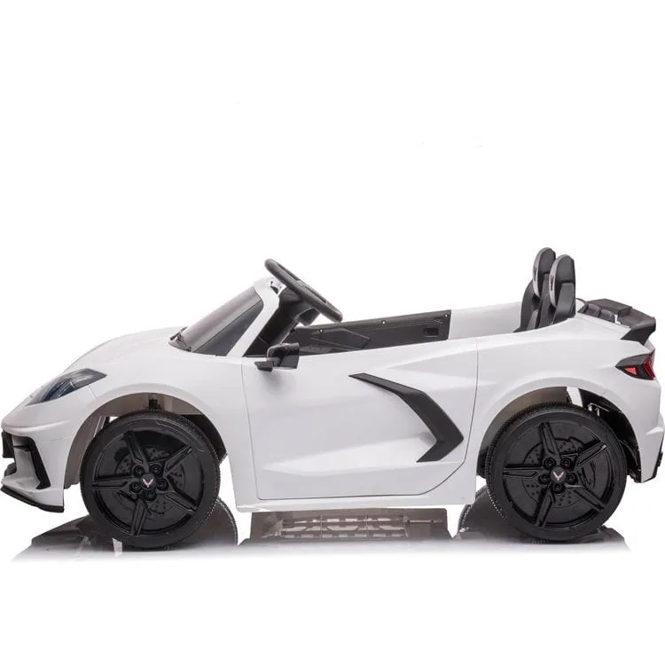 24V Corvette C8 2-Seater Ride On Car - White