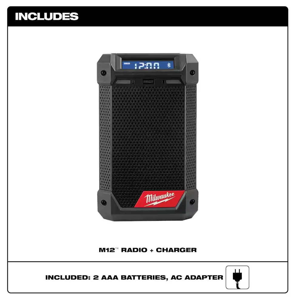 2951-20 Milwaukee M12 Bluetooth Jobsite Radio w/ Charger