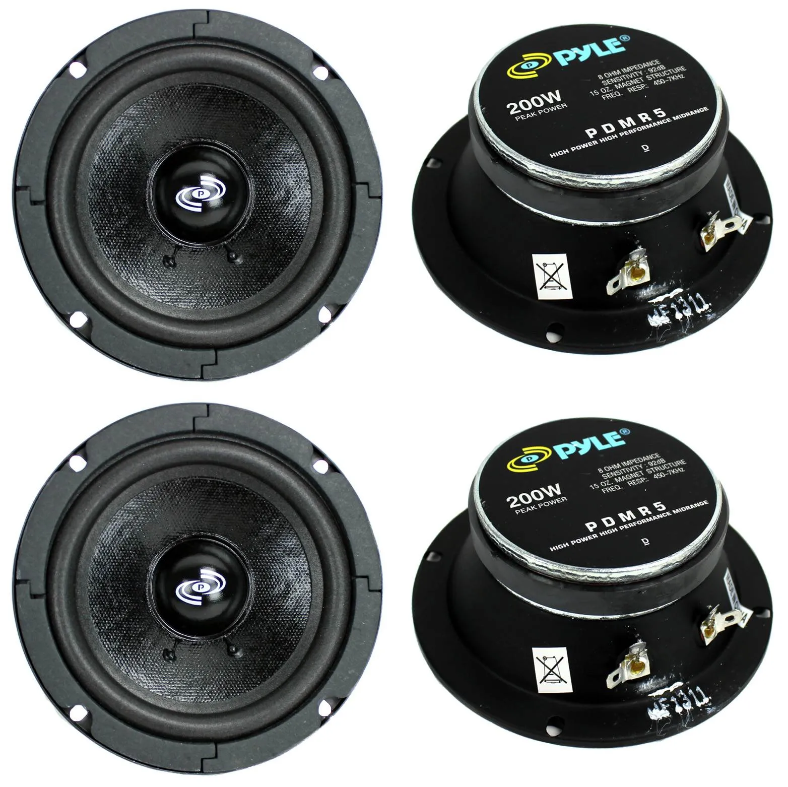 4) Pyle Pro PDMR5 5" 800W Car DJ/Home Mid Bass MidRange Speakers Drivers Audio