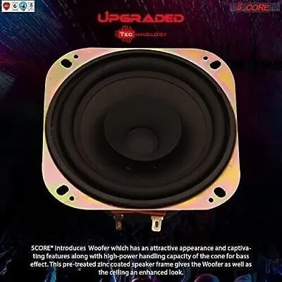 5 Core 4 inch PAIR Subwoofer Replacement DJ Speaker Sub Woofer