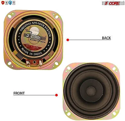 5 Core 4 inch PAIR Subwoofer Replacement DJ Speaker Sub Woofer