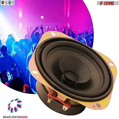 5 Core 4 inch PAIR Subwoofer Replacement DJ Speaker Sub Woofer