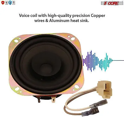 5 Core 4 inch PAIR Subwoofer Replacement DJ Speaker Sub Woofer