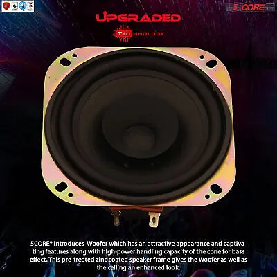 5 Core 4 inch PAIR Subwoofer Replacement DJ Speaker Sub Woofer