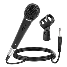 5 CORE Microphone Dynamic Vocal Handheld Mic Cardioid Unidirectional Microfono w On Off Switch   XLR Audio Cable for Singing Karaoke Public Speaking & Parties - PM 1O1 BLK