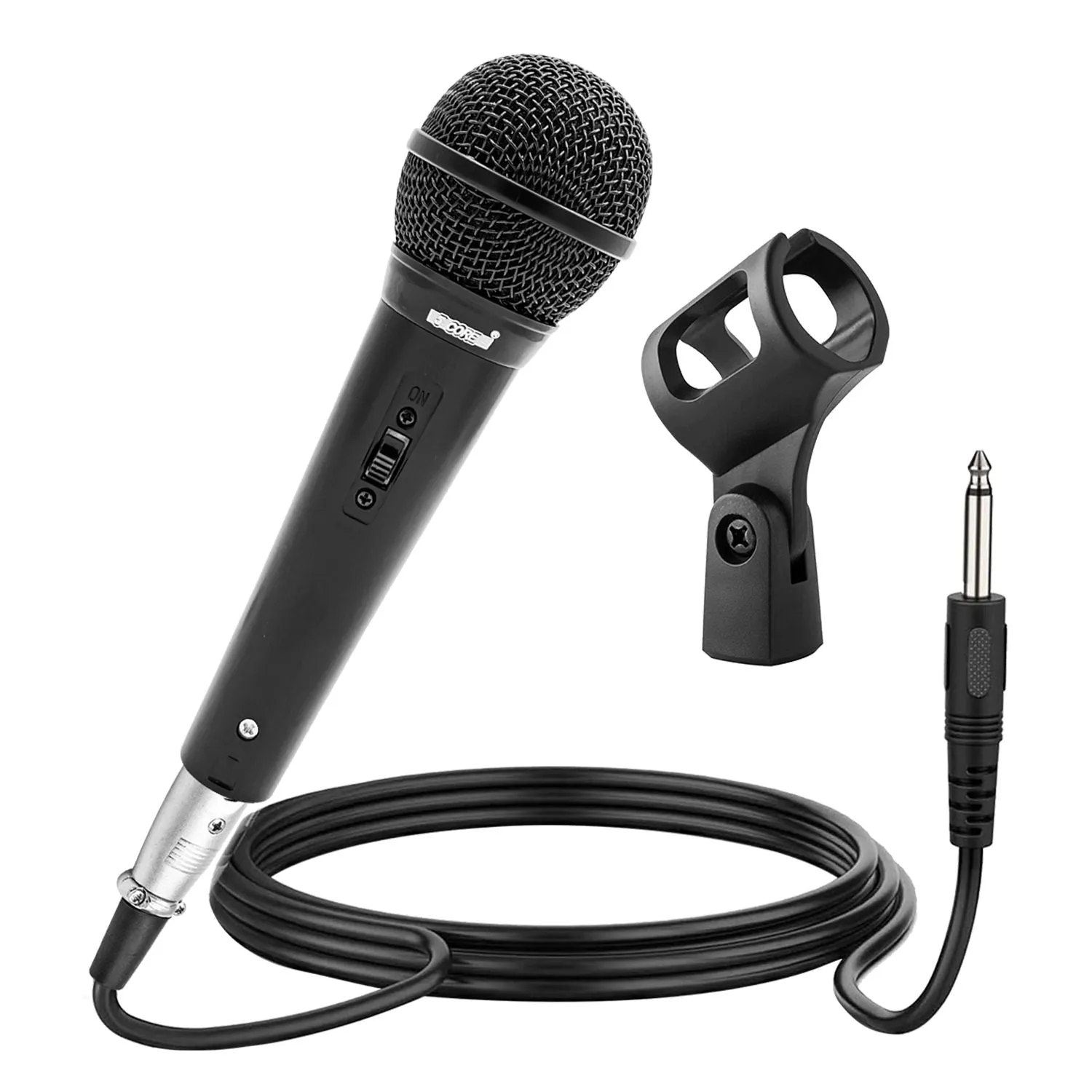 5 CORE Microphone Dynamic Vocal Handheld Mic Cardioid Unidirectional Microfono w On Off Switch   XLR Audio Cable for Singing Karaoke Public Speaking & Parties - PM 1O1 BLK