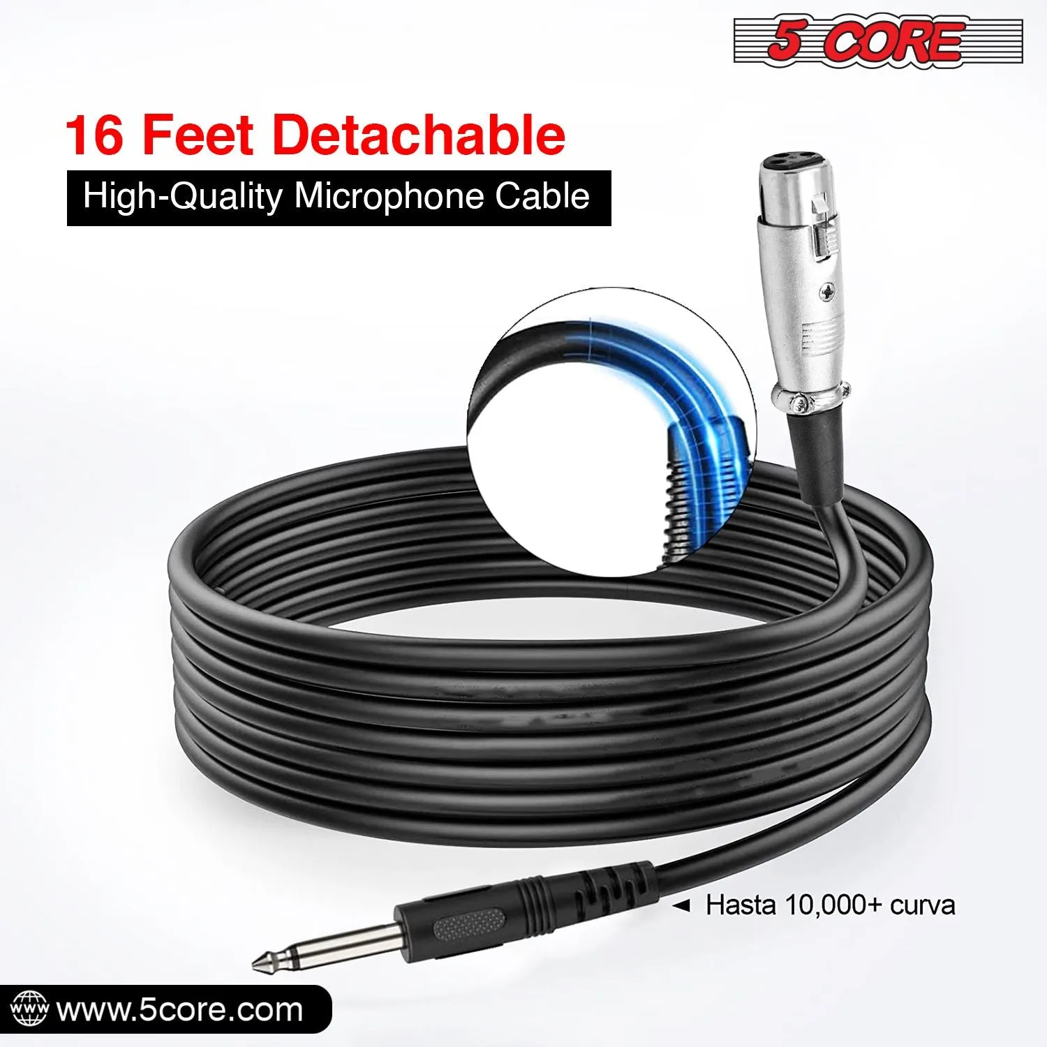 5 CORE Microphone Dynamic Vocal Handheld Mic Cardioid Unidirectional Microfono w On Off Switch   XLR Audio Cable for Singing Karaoke Public Speaking & Parties - PM 1O1 BLK