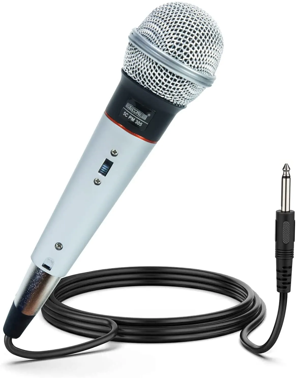 5 CORE Microphone Dynamic Vocal Handheld Mic Cardioid Unidirectional Microfono w On Off Switch   XLR Audio Cable for Singing Karaoke Public Speaking & Parties - PM 305