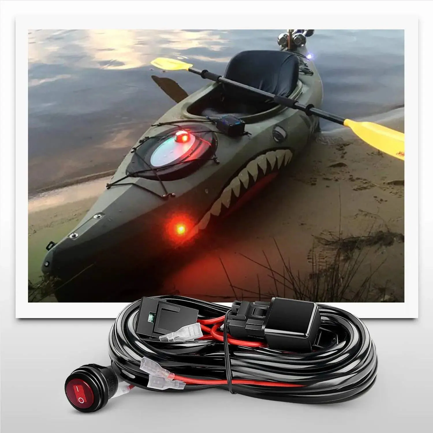 5.2 Inch 72W 10800LM Yellow Flood Led Light Bar Kit (Pair) | 16AWG Wire 3Pin Switch