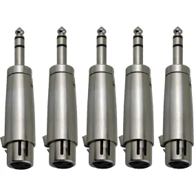 5x Pig Hog Solutions XLR(F) to TRS(M) Adapter