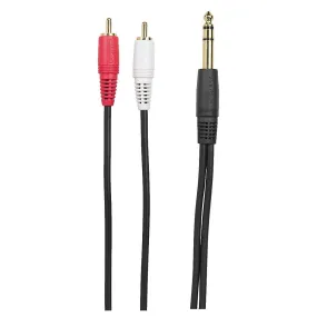 6’ 1/4” Male to Dual RCA Male Y-Adapter Splitter