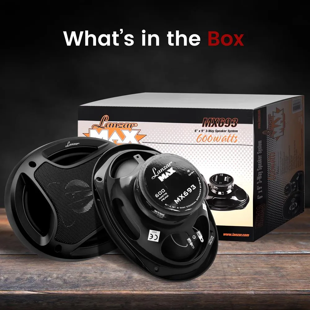 6" X 9" 600 Watts 3 Way Triaxial Speakers