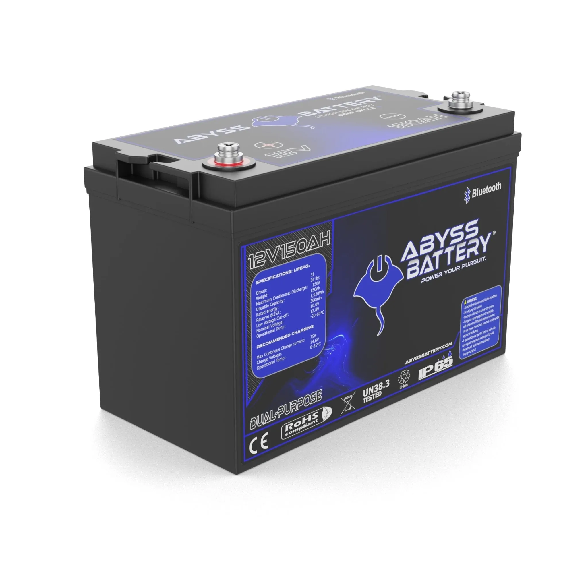 Abyss Battery® 12V 150AH Dual-Purpose Marine Lithium Battery