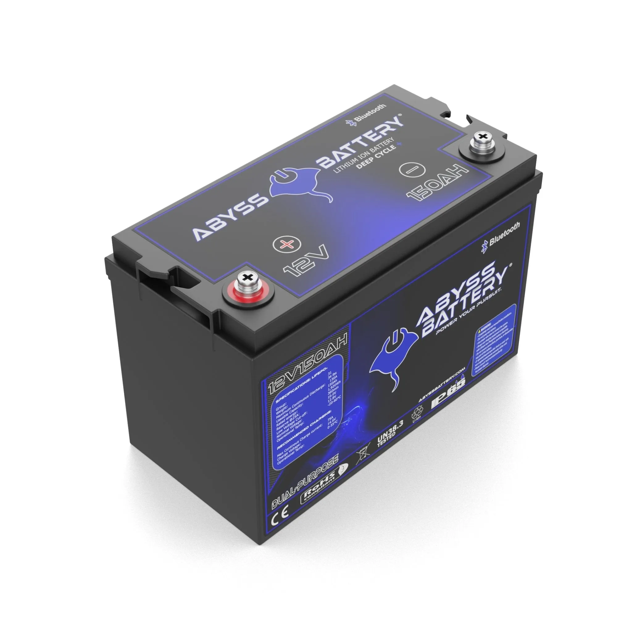 Abyss Battery® 12V 150AH Dual-Purpose Marine Lithium Battery
