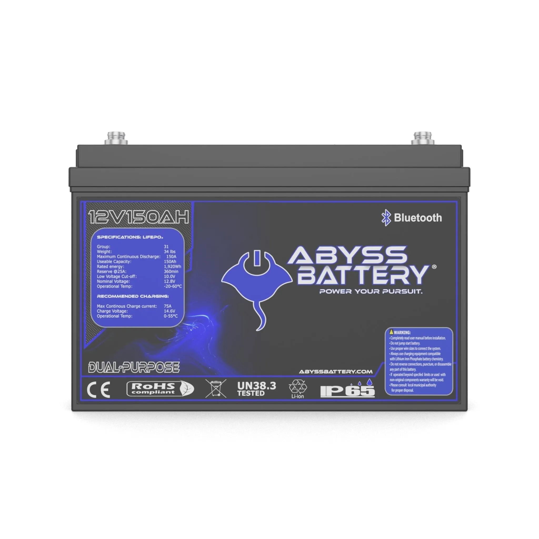 Abyss Battery® 12V 150AH Dual-Purpose Marine Lithium Battery