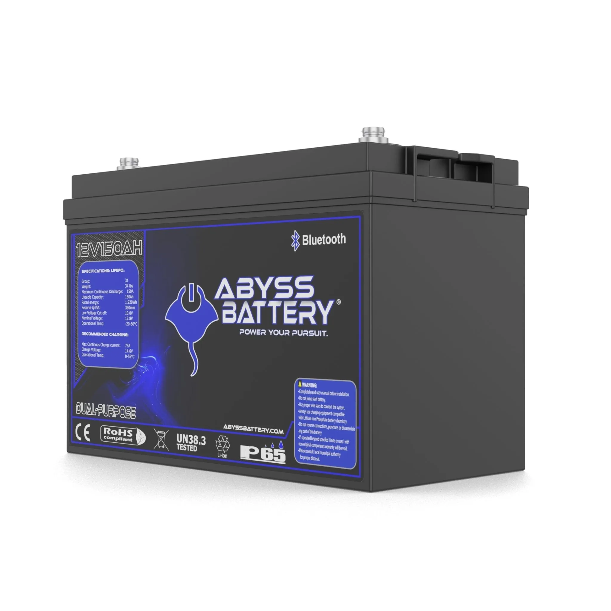 Abyss Battery® 12V 150AH Dual-Purpose Marine Lithium Battery
