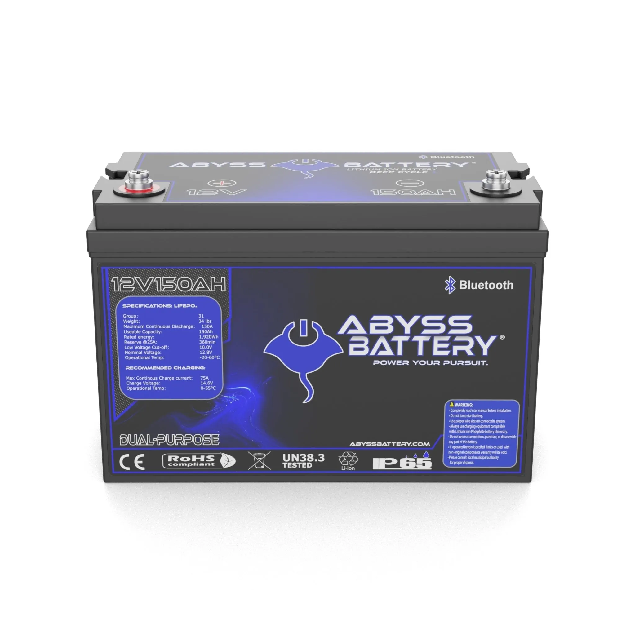 Abyss Battery® 12V 150AH Dual-Purpose Marine Lithium Battery
