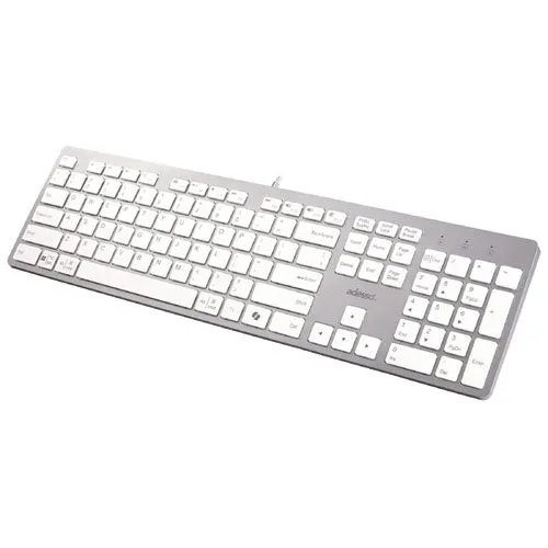 Akb-730uw Keyboard, Silver/white