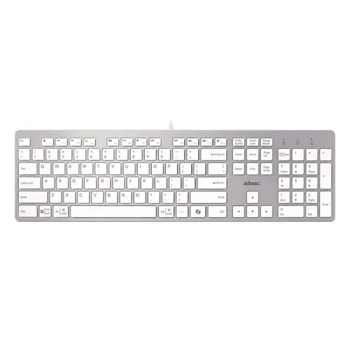 Akb-730uw Keyboard, Silver/white