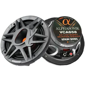 Alphasonik 6.5" Midrange Speakers 1400 Watts Max 8 Ohm Venum Series VCA658 Pair
