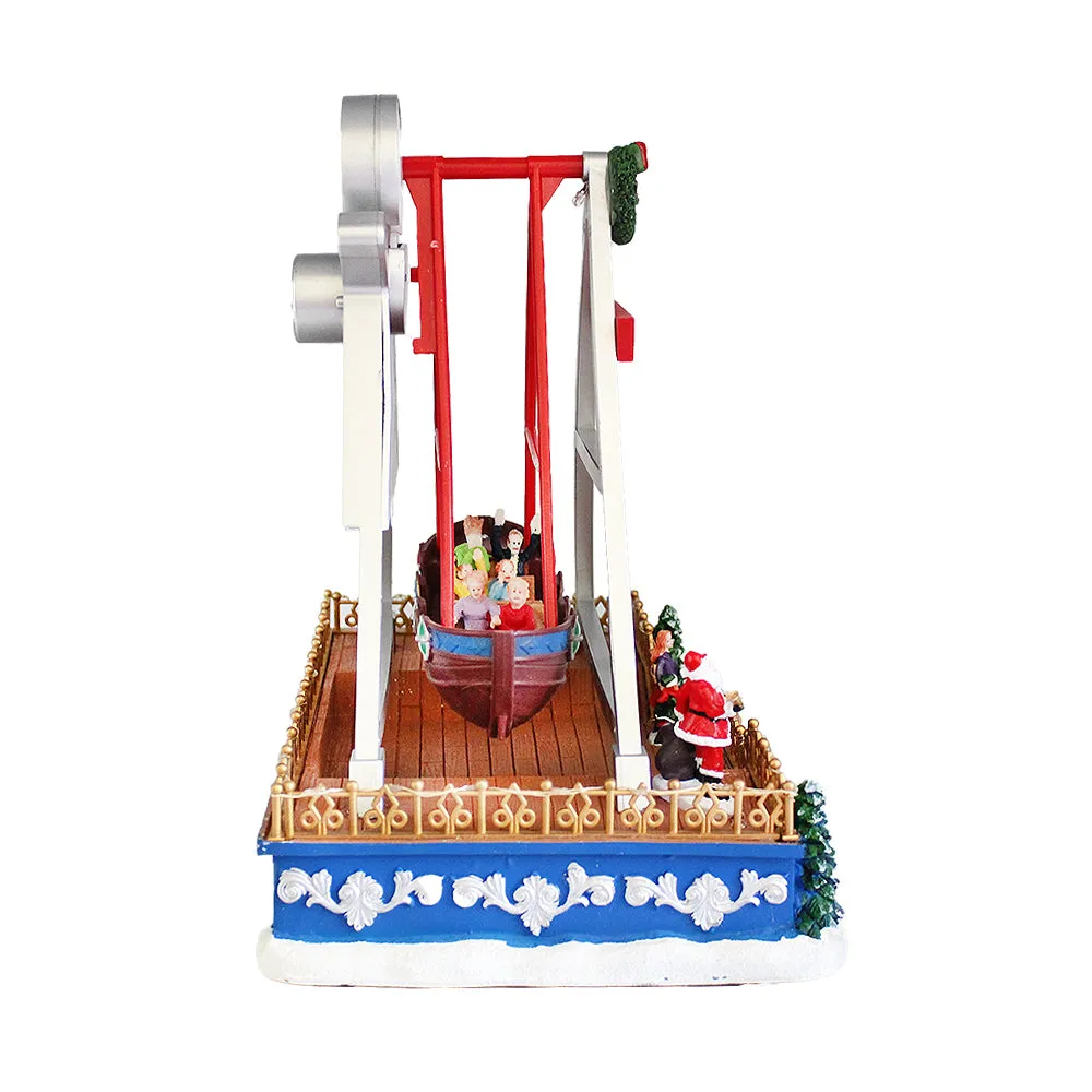 Animated Christmas Amusement Park Buccaneer Boat Musical LED Light-up
