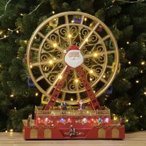 Animated Christmas Village LED Musical Ferris Wheel with Rotating Function