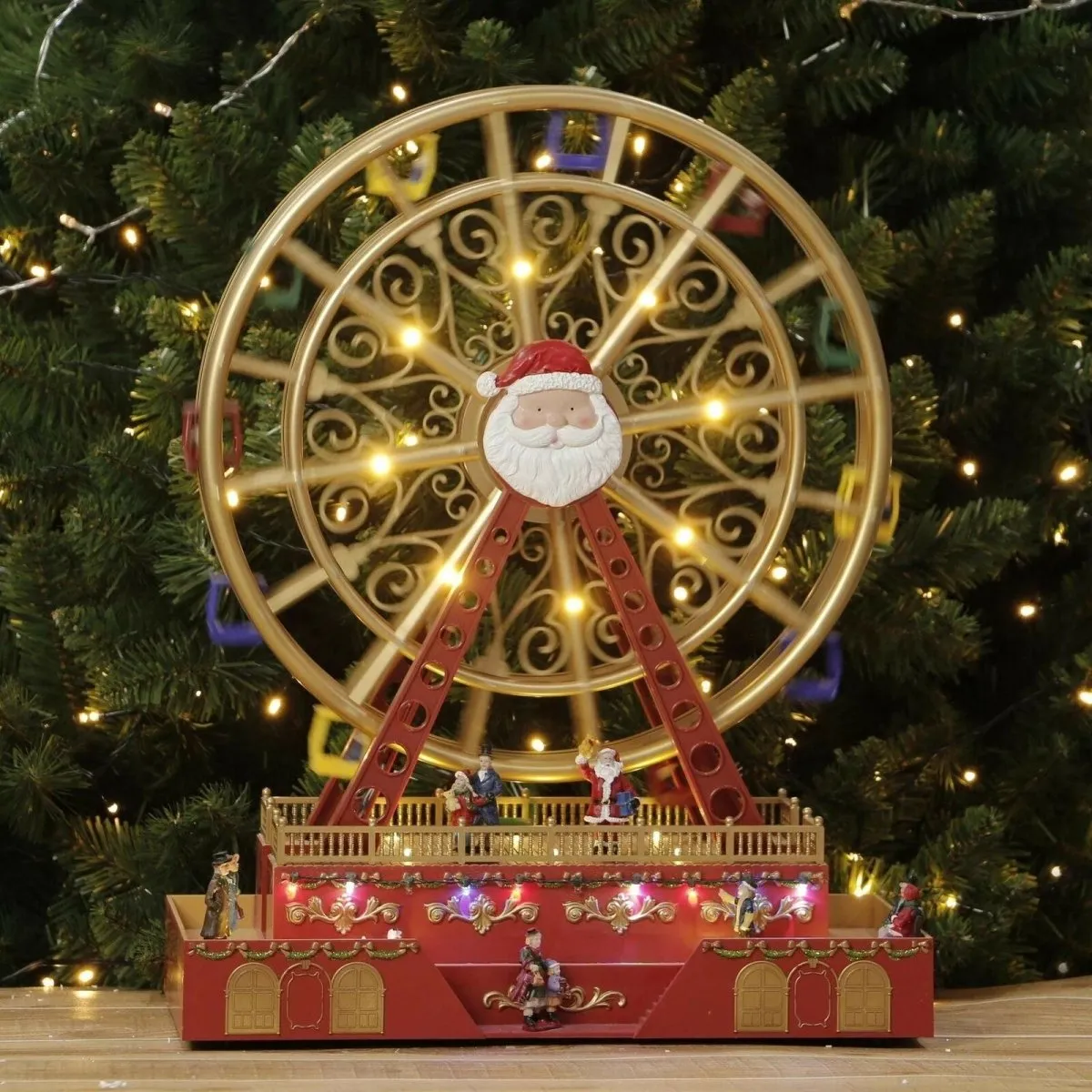 Animated Christmas Village LED Musical Ferris Wheel with Rotating Function
