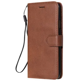 Anymob Brown Leather Case Magnetic Flip Cover Wallet Phone Protection for Huawei P Smart 2020