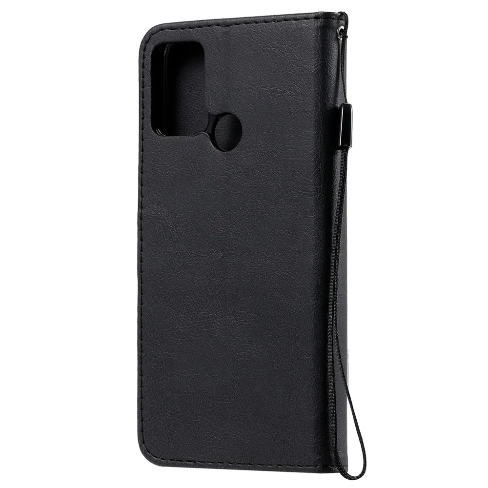 Anymob Brown Leather Case Magnetic Flip Cover Wallet Phone Protection for Huawei P Smart 2020