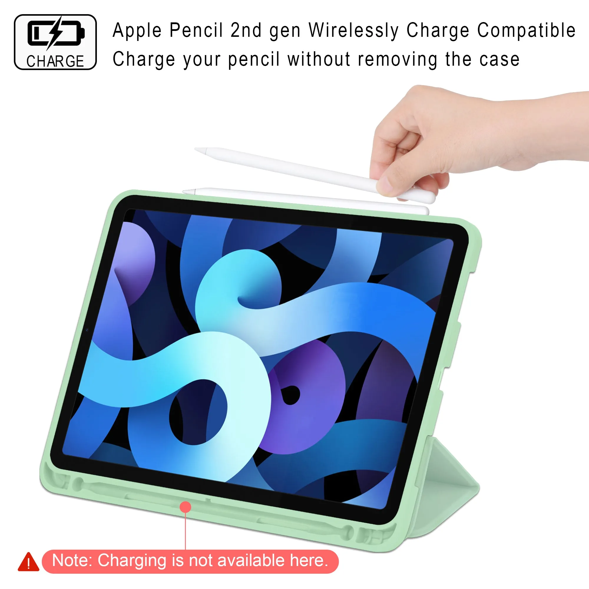 Arae for iPad Air 4 Case 10.9 inch [4th Generation] [Corner Protection] Multi-Angle Viewing with Pencil Holder, Kickstand Feature, Auto Wake/Sleep