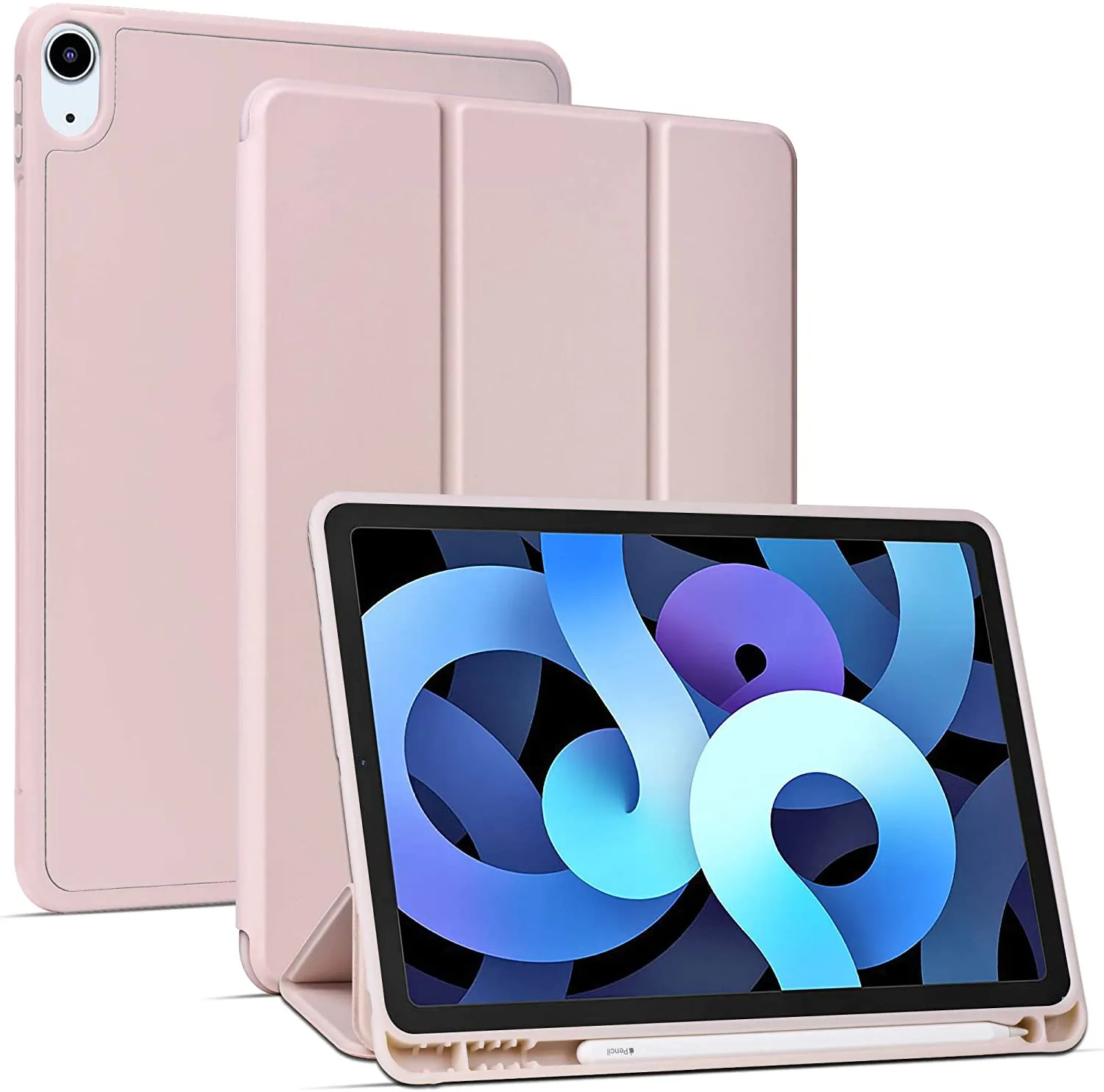 Arae for iPad Air 4 Case 10.9 inch [4th Generation] [Corner Protection] Multi-Angle Viewing with Pencil Holder, Kickstand Feature, Auto Wake/Sleep