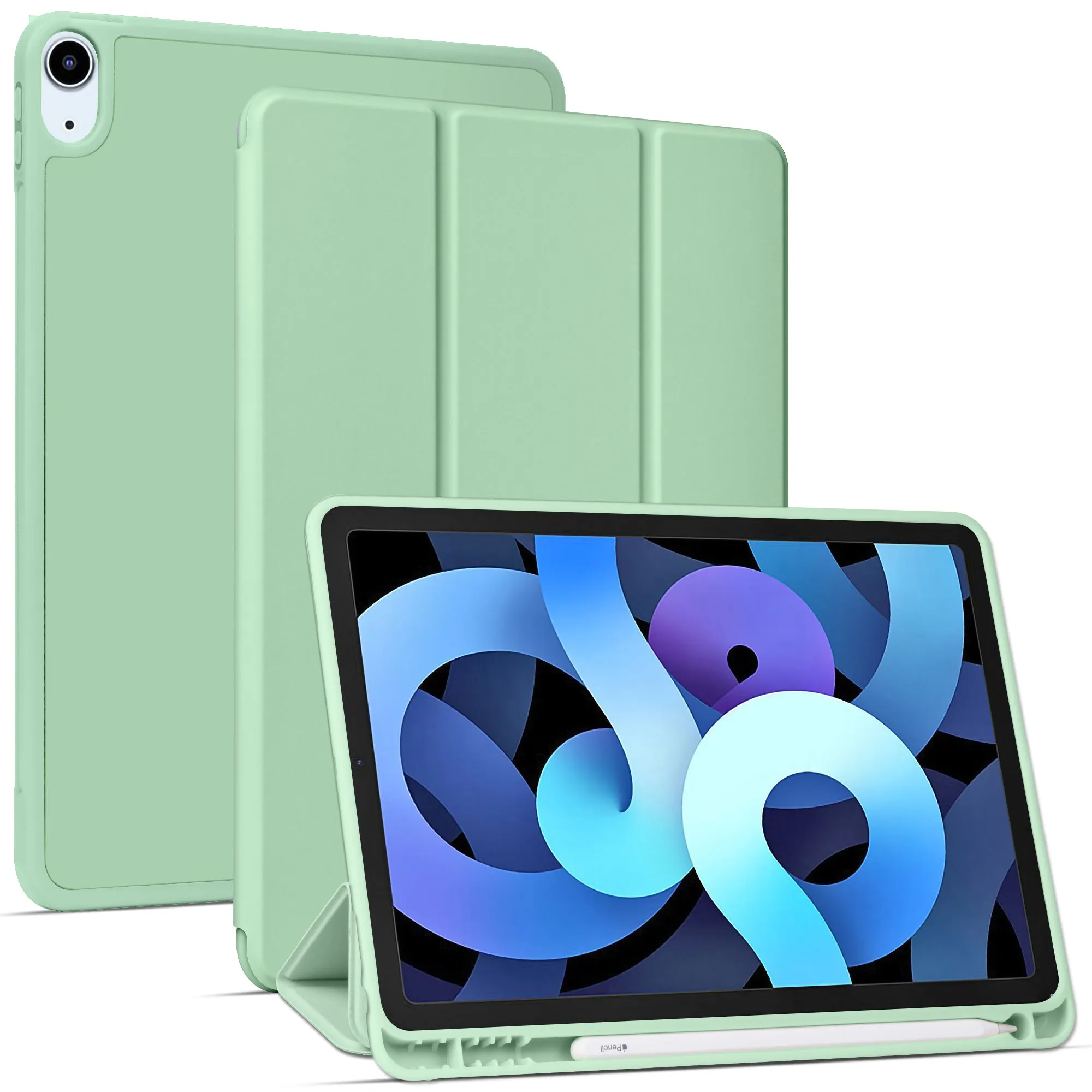 Arae for iPad Air 4 Case 10.9 inch [4th Generation] [Corner Protection] Multi-Angle Viewing with Pencil Holder, Kickstand Feature, Auto Wake/Sleep