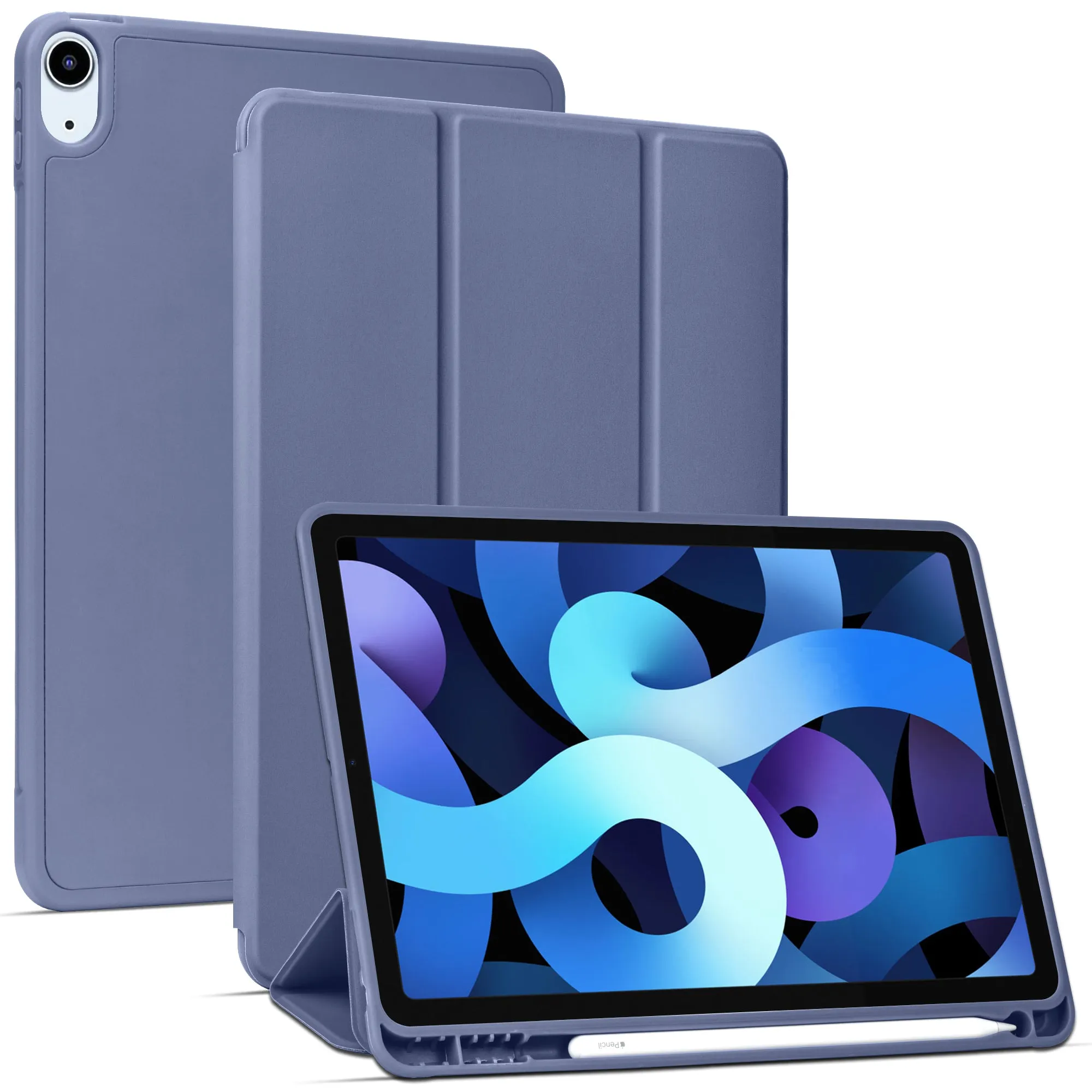 Arae for iPad Air 4 Case 10.9 inch [4th Generation] [Corner Protection] Multi-Angle Viewing with Pencil Holder, Kickstand Feature, Auto Wake/Sleep